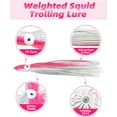 thumbnail image 4 of BLUEWING 12in Weighted Squid Trolling Lure with Lead Head 1pc Octopus Squid Skirts Soft Double Skirted Squid Lure for Saltwater Fishing, 10oz, 4 of 7