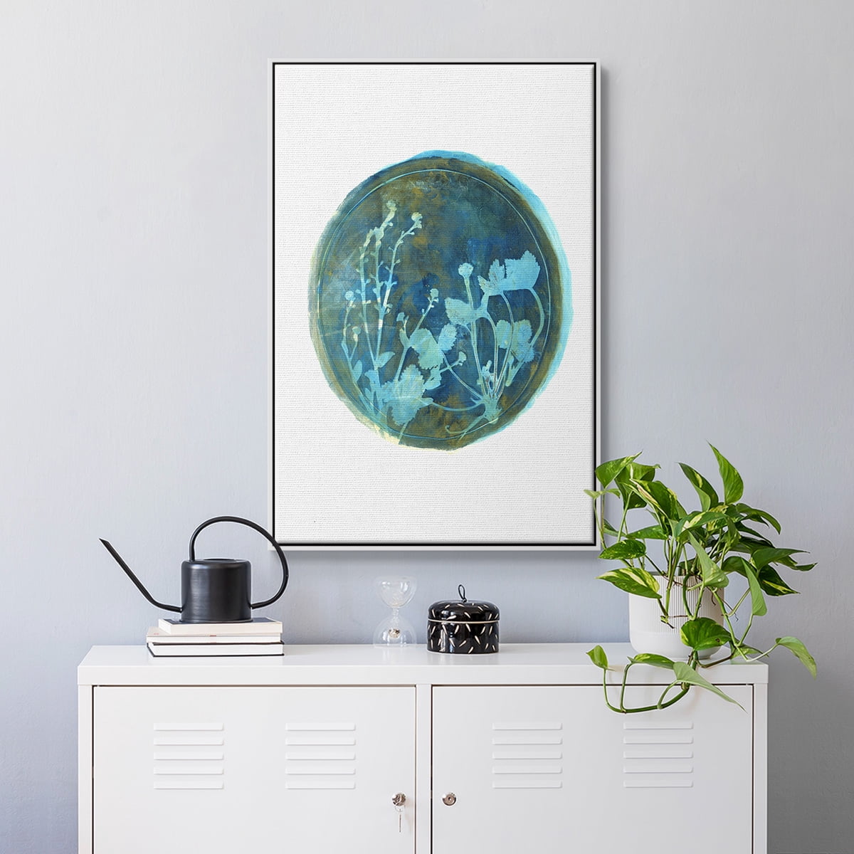 Strawberries and Forg I Framed Premium Gallery Wrapped Canvas - Ready to Hang - 27 x 41 - White Floating Frame