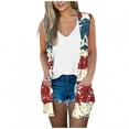 thumbnail image 2 of UVEASISHA American Flag Kimonos for Women Sleeveless Novelty Print Tank Independence Day Patriotic Cardigan Summer Beach Cover Ups Multicolor#5 XXL, 2 of 5
