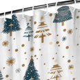 thumbnail image 3 of Blue and Gold Christmas Tree Pattern Shower Curtain 84"x72" ,Bathroom Decorative Shower Curtains Set with 12 Hooks,Modern Waterproof Washable Shower Curtain, 3 of 6