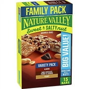 Nature Valley Sweet and Salty Nut Variety Pack, Peanut, Almond, and Dark Chocolate, Peanut and Almond Granola Bars, 15 ct