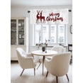 thumbnail image 2 of Merry Christmas Valances for Windows, Winter Red Plaid Elk Xmas Light Filtering Window Treatment Valances, Rod Pocket Small Curtains for Kitchen/Bathroom, 60"x18", 2 of 9