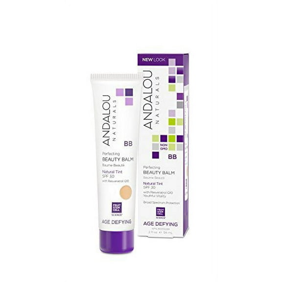 Andalou Naturals Perfecting BB Beauty Balm Natural Tinted Moisturizer with SPF 30, 2 Fl Oz