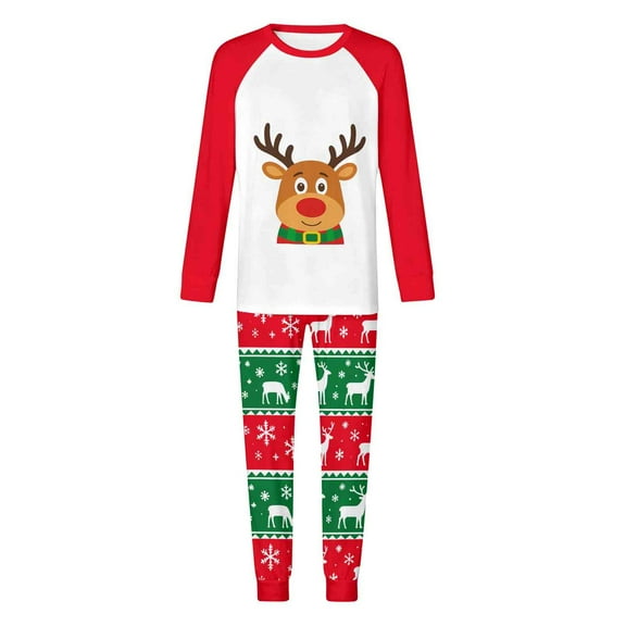 Zwiiyzr Family Christmas Pjs Matching Sets Holiday Jammies for Dad Matching Family Sets Christmas Casual Printed Top With Bottom Outfits Home Wear Red-Dad