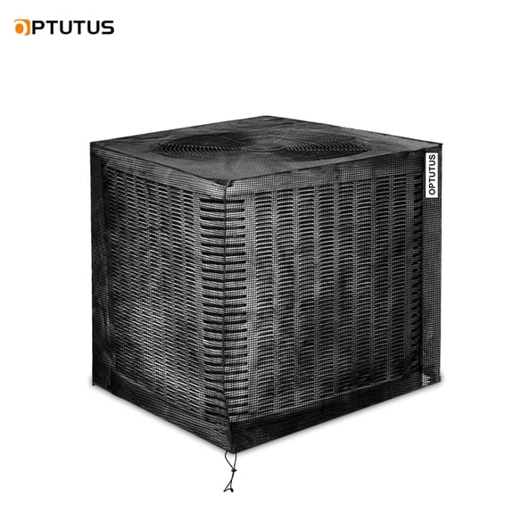 Black Mesh Central AC Cover, Outdoor Condenser Unit Protector, Breathable Air Conditioner Dust Guard, 28 × 28 × 31 inches