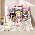 thumbnail image 2 of Sanrio Cartoon Character Hello Kitty Blanket Flannel Fluffy Soft Throw Camping Blanket for Children Sofa Throw Blanket Gift, 2 of 6