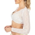 thumbnail image 6 of WREESH Womens Lace Blouse Bavarian Oktoberfest Costumes Traditional Dirndl Blouse Shirt Cropped White Shirt Versatile Bra Tops White D, 6 of 8