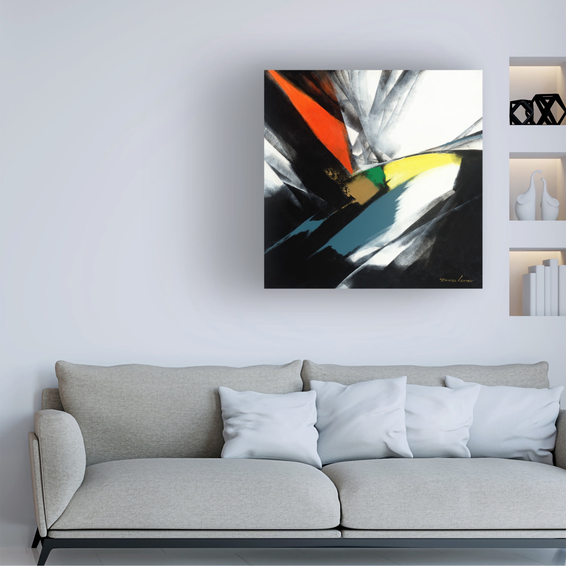 Canvas Wall Art - Thomas Leung 'Color Block 1' Wall Art for Living Room, Bedroom, or Office Décor by Trademark Fine Art - 14 x 14 Inches