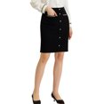 thumbnail image 4 of INSPIRE CHIC Womens' Elegant A-Line High Waist Short Skirts with Pockets Black XS, 4 of 5