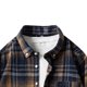 thumbnail image 4 of Blusa y camisa de manga larga con cuello vuelto para hombre, camisa informal de moda con entramado, bolsillos con solapa y botones, blusa de poliéster de manga larga para hombre, 4 of 4