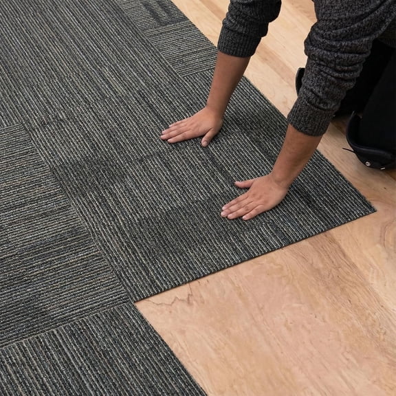 20"x20" Peel and Stick Carpet Tiles, 10-Pack Self-Adhesive Floor Squares with Non-Slip Soft Padding for Indoor Outdoor Use in Kitchen, Bedroom, Office(P006)