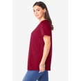 thumbnail image 3 of Roaman's Women's Plus Size Cotton Ultimate V-Neck Tee, 3 of 6