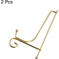 thumbnail image 3 of uxcell Plate Stand for Display, 5 Inch 2Pcs Iron Decorative Plate Holder Metal Easel Folding Display Stand for Photo Picture Frame, Gold, 3 of 5