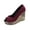 Wine, variant on Summer Sandals for Women Suede Peep Toe Wedge Pumps with Woven Platform Heel