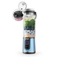 thumbnail image 1 of Ninja Blast Batidora portátil, sin cable, 18 onzas, licuadora personal para batidos y batidos, sin BPA, tapa a prueba de fugas y boquilla para sorbo, recargable con USB-C, apto para lavaplatos, azul, 1 of 5