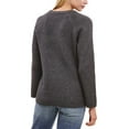 thumbnail image 2 of Fever Women's Bell Sleeve Soft Marled Ribbed Knit Crewneck Sweater-Gray / XL, 2 of 5