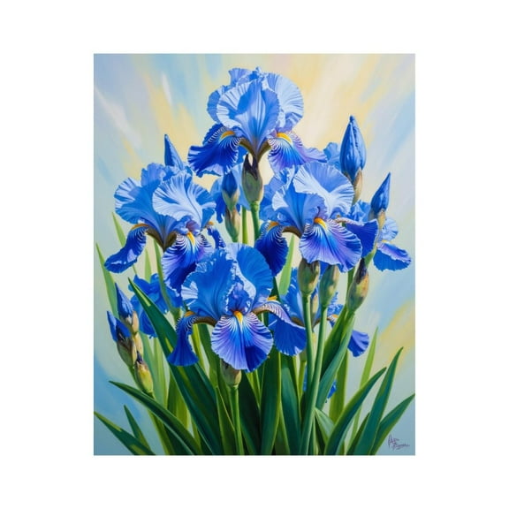 Paint by Numbers Kit for Adults, Blue Irises In Bloom Painting Paint by Numbers, Easy Paint by Numbers Kit for Adults Beginner, DIY Adult Paint by Number Kits on Canvas, Home Decor