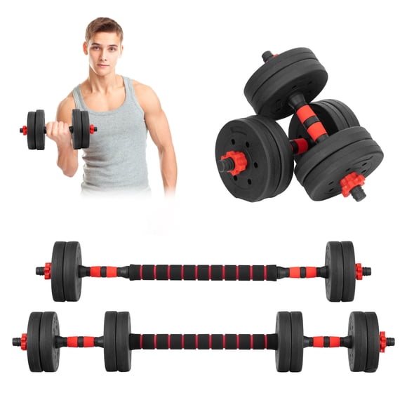 Set De Mancuernas Ajustables Barra Discos Pesas Ejercicio
