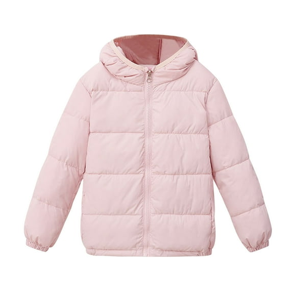 Girls and Toddlers' Lightweight Hooded Puffer Jacket Packable Winter Down Coats Kids Warm Zipper Up Quilted Outerwear Pockets