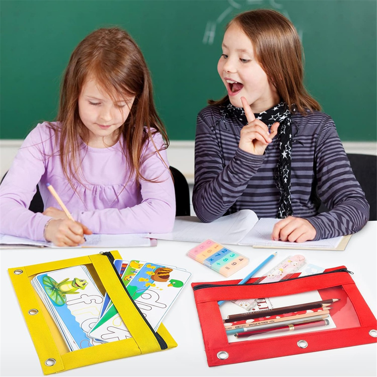 Pencil Pouch for 3 Ring Binders, 30 Bulk Pencil Pouches