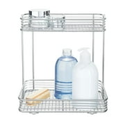 iDesign Vienna 2-Tier Rectangular Vanity Shelf in Silver