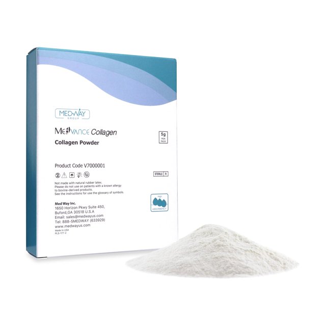MedVance TM Collagen - Collagen Powder for Wounds, Over The Counter, 1g per Pack (5 Pack)