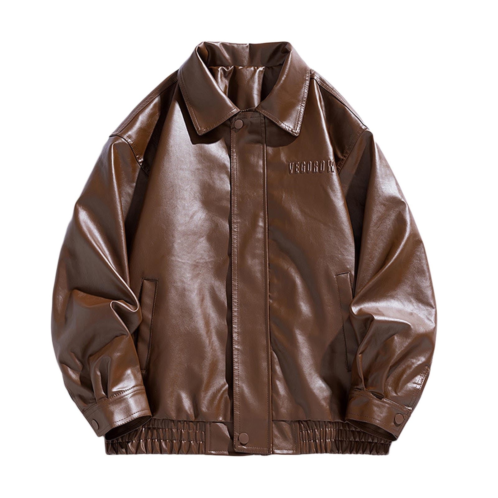 LOVZFMLL Jackets for Men Vintage Leather Canary Velvet Long Sleeve