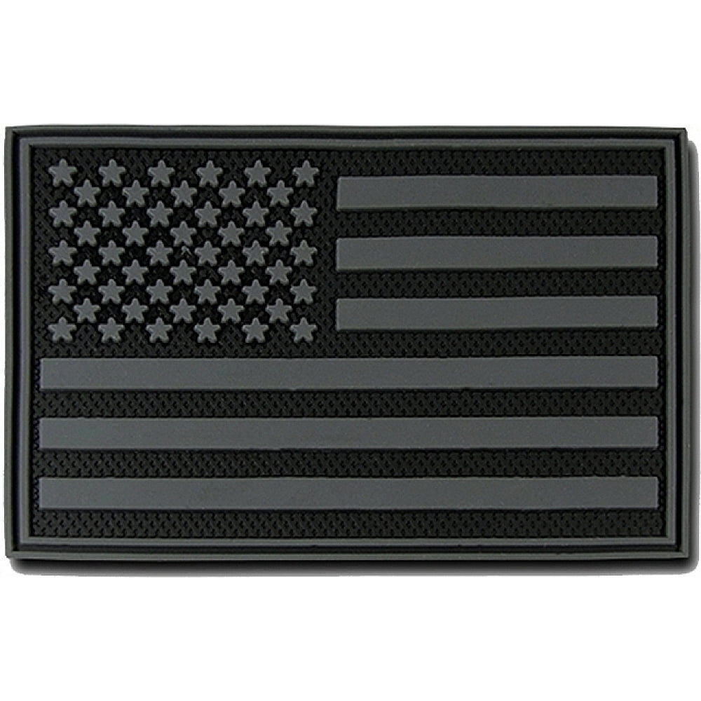 RapDom USA Flag Rubber H&L VelcroBack Patch [2Pack Black 2 3x2