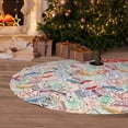 thumbnail image 6 of Yiaed Passport Stamp Print Christmas Tree Skirt , Tree SkirtsTree Mat for Christmas Winter Holiday Indoor Decorations-36", 6 of 7