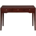 thumbnail image 3 of eHemco Solid Wood Library/Home office Writing Desk with 3 Drawers, Cherry, 3 of 6