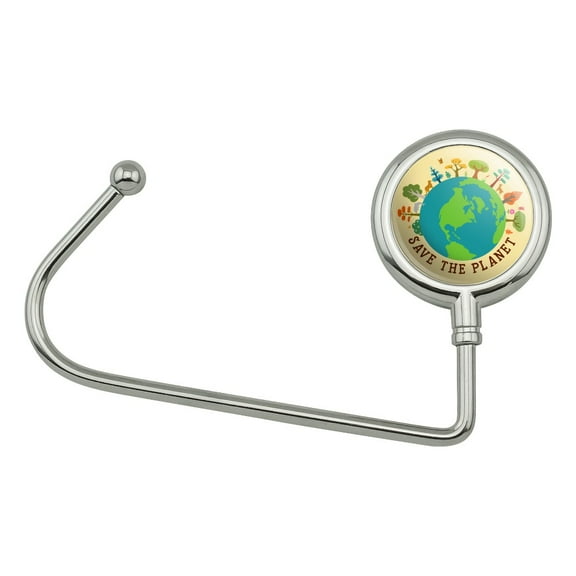 Save The Planet Illustration Conservation Purse Bag Hanger Holder Hook