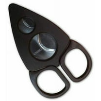 Black Credo Stainless Steel 2 Blade Special T Dual Cigar Cutter Scissor - 2400