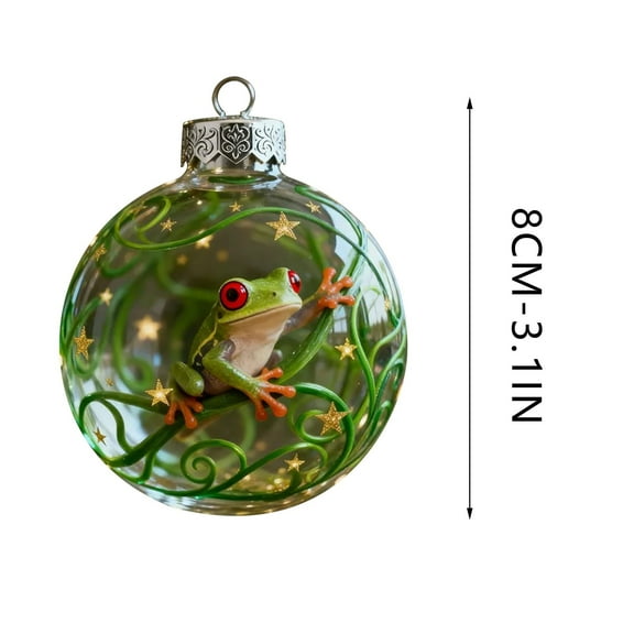 PuSpu Exquisite Christmas Frogs Acrylic Flat Hanging Ornaments Home Decoration Flat Hanging Ornaments