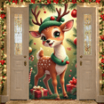 thumbnail image 6 of Decorative Reindeer Christmas Banner Cartoon Design Cute Deer Festive Gifts Holiday Decoration for Winter Party Indoor Celebration Holiday Gathering, 6 of 9