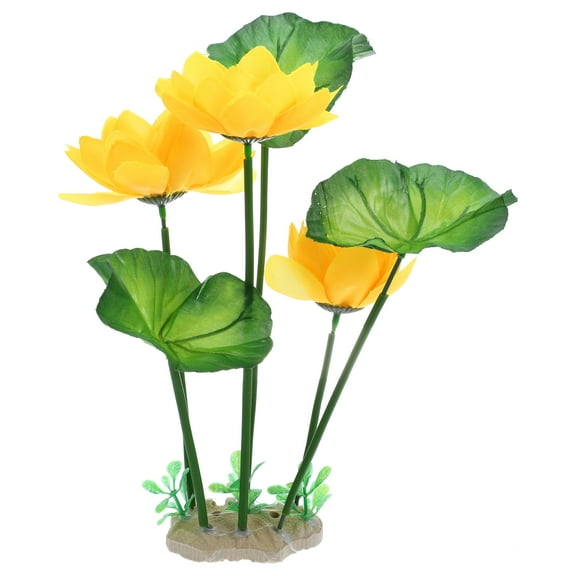 Unique Bargains Fish Tank Aquarium Decor Plants Plastic Plants Decorations Yellow 10.24"