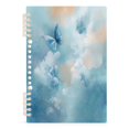 thumbnail image 2 of Wirebound Notebook Hardcover Spiral Notebooks Watercolor Blue Butterflies, 60 Pages, 80 GSM, 5.7 x 8.3in, 2 of 7