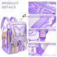 thumbnail image 4 of Mochila Crvint Transparente Morada con Mariposa Gran Capacidad, 4 of 8