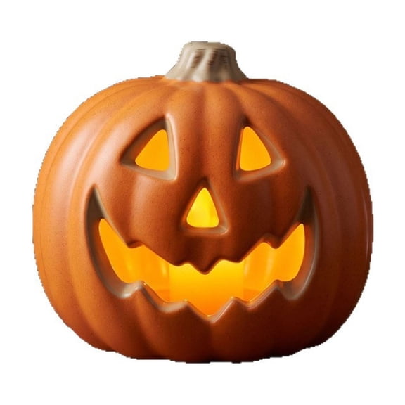 Hvmvliv Halloween Big Pumpkin Decorative Light with Warm Glow Battery Operated for Tabletop Mantel Outdoor Party Display