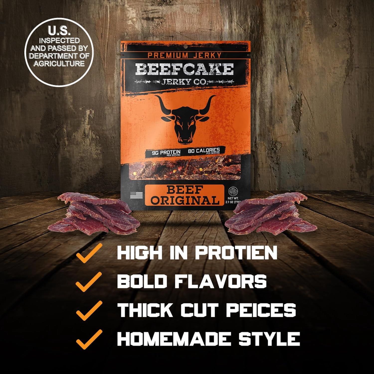 BeefCake Beef Jerky, Variety, 4 Pack
