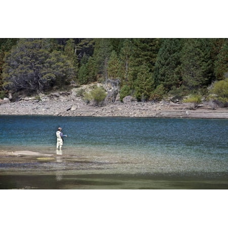 Patagonia Fly Fishing Fly Fishing at the Limay River in the Lake District, Patagonia, Argentina, South America Print Wall Art By Yadid Levy ()
