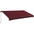 thumbnail image 1 of Outsunny Auvent Rétractable de Patio 12 Pieds x 10 Pieds Abri Pare-Soleil, Rouge Vin, 1 of 10
