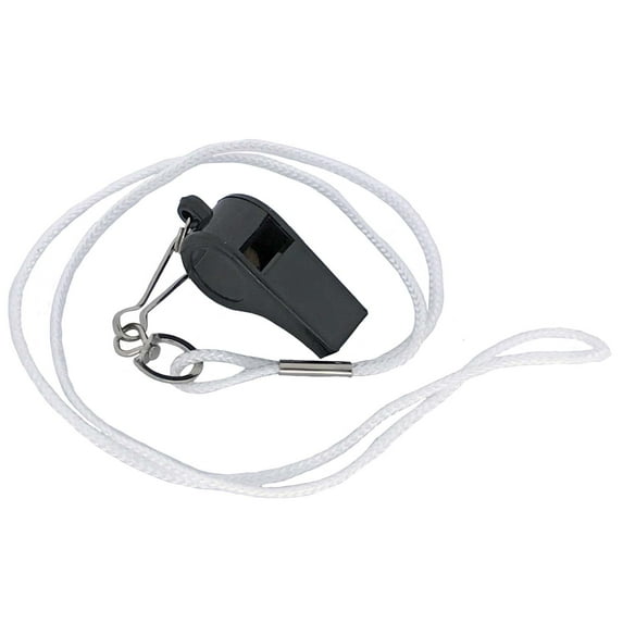 Cannon Sports Hi-Impact Plastic Whistle with Lanyard, White