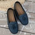 thumbnail image 4 of Womens Penny Loafers Casual Slip on Orthopedic Shoes with Arch Support Round Toe Stitching Tassel Nonslip Moccasin Driving Shoes Blue Size 10, 4 of 6