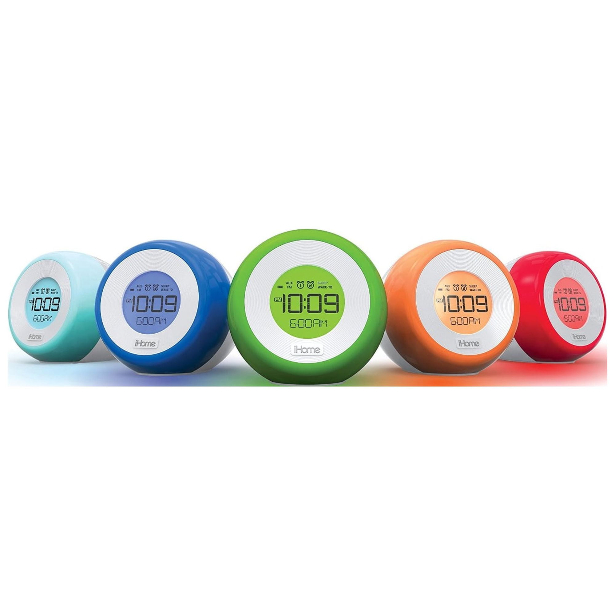 iHome IM29SC Color-Changing Dual Alarm FM Clock Radio with USB Charging