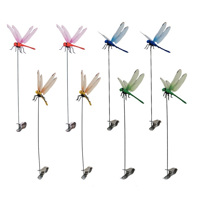 Fake Dragonfly Rod Clip 8pcs 14 Cm CLAMP REPELLENTE LA DRAGUNFLIA SIMULADA