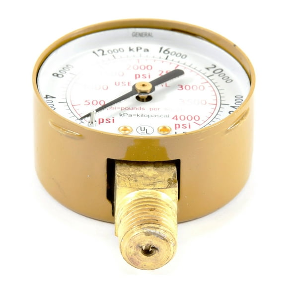 Medidor de oxígeno Forney 87727 de alta presión, 2 pulgadas, cara 0-4000 PSI