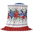 thumbnail image 6 of Independence Day Blanket Soft Cozy Warm Throw Blanket for Couch, Plush Fuzzy Flannel Fleece Blankets for Sofa, Star Stripe Flag Eucalyptus Red Blue Bed Blankets Lightweight Gifts for Women, 32"x48", 6 of 9