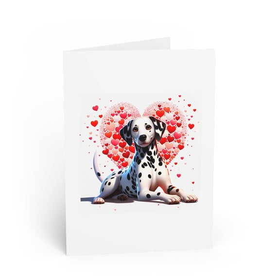 DistinctInk Greeting Card / Note Card - Valentine's Day Dalmatian - PACK of 10
