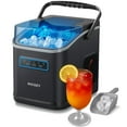thumbnail image 1 of HiCOZY Clear View Ice Maker Countertop, Self-Cleaning Ice Machine with Ambient Lights, Ice in 6Mins, 26 lbs/Day, 2 Sizes of Bullet Ice for Apartment/Kitchen/Office/Home Bar, Black, 1 of 9