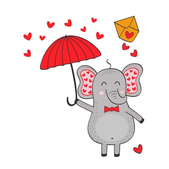 Kids Cartoon Happy Elephant Wall Sticker-Home Art Interior Decoration Any Room Nursery Mural Waterproof Vinyl Decal- Size : 9" x 10".